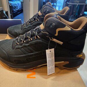 Merrell "MOAB SPEED 2 LEATHER MID WATERPROOF" Men's size 10.5 Hiking BOOTS NEW